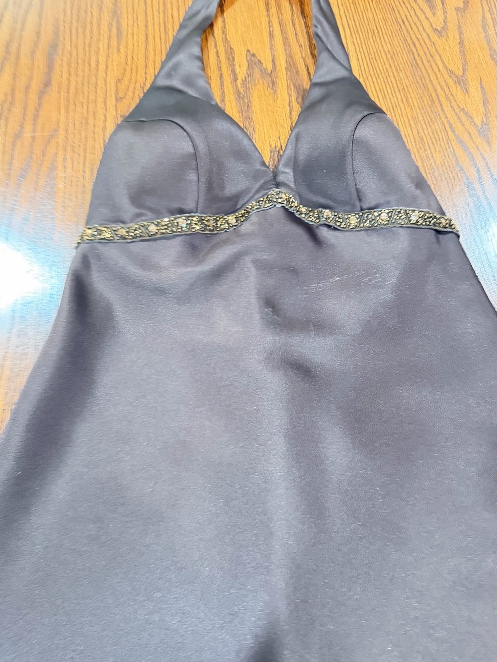 Vintage Dave and Johnny by Laura Ryner Y2K Chocolate Brown Beaded Dress. - Picture 4 of 13